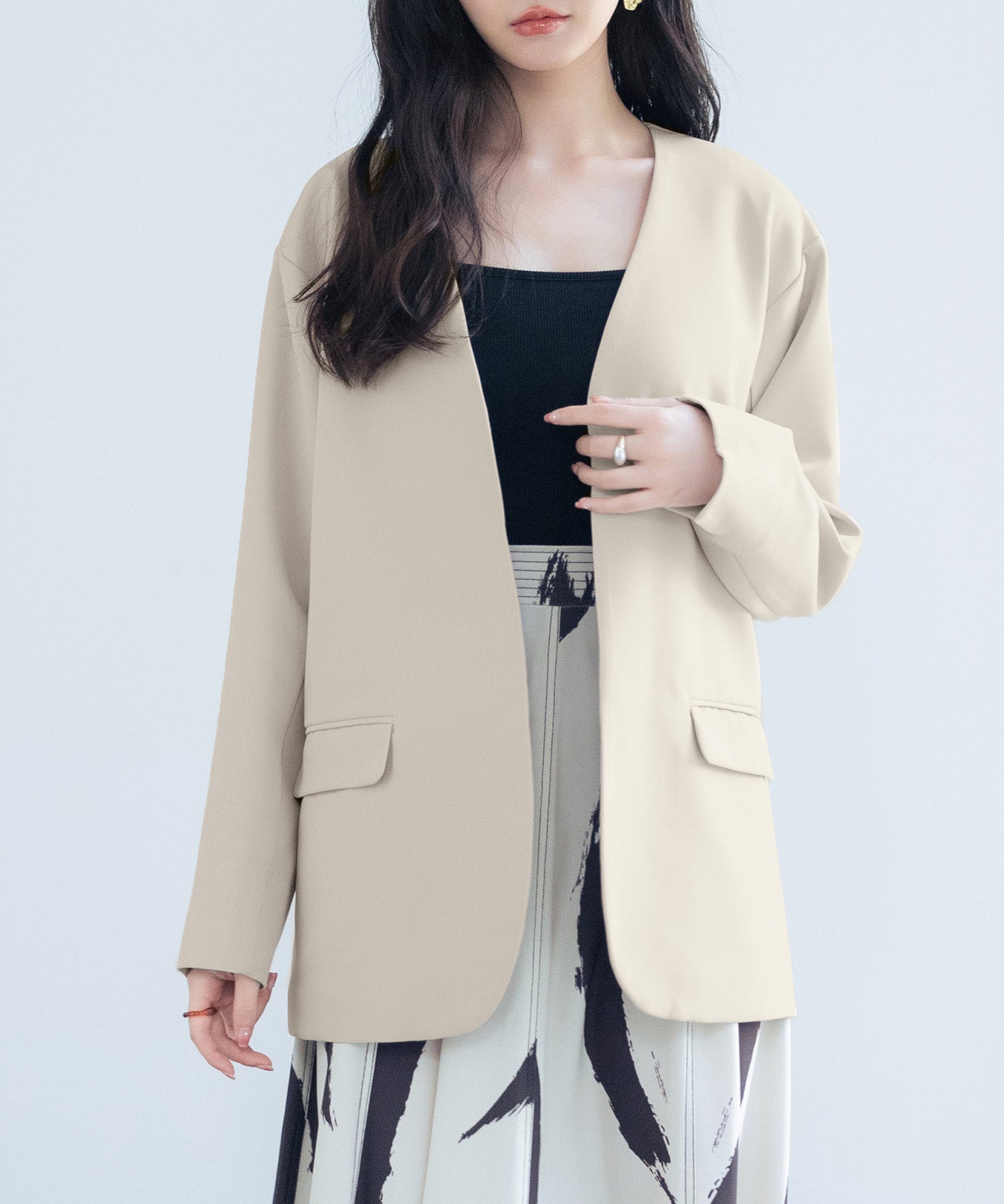 ドロップショルダーVネックジャケットsdp0184-103-14