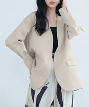 ドロップショルダーVネックジャケットsdp0184 ベージュ