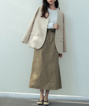 ドロップショルダーVネックジャケットsdp0184 ベージュ