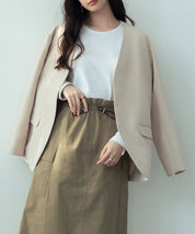 ドロップショルダーVネックジャケットsdp0184 ベージュ