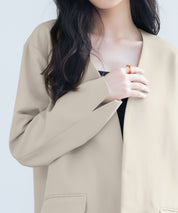 ドロップショルダーVネックジャケットsdp0184 ベージュ