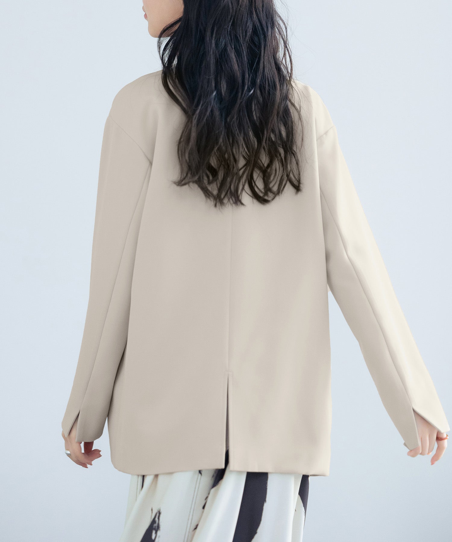 ドロップショルダーVネックジャケットsdp0184 ベージュ