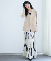 ドロップショルダーVネックジャケットsdp0184 ベージュ