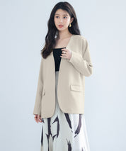 ドロップショルダーVネックジャケットsdp0184 ベージュ