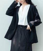 ドロップショルダーVネックジャケットsdp0184 ブラック