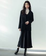 ドロップショルダーVネックジャケットsdp0184 ブラック