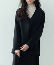 ドロップショルダーVネックジャケットsdp0184 ブラック