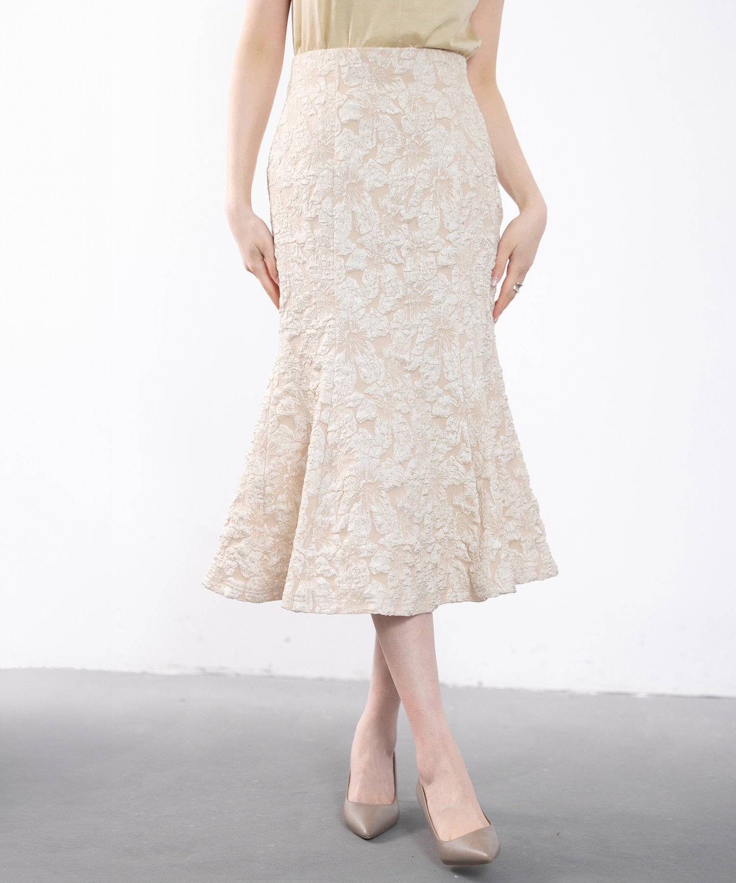 フクレジャガードマーメイドミモレ丈スカートsdp0188-102-174