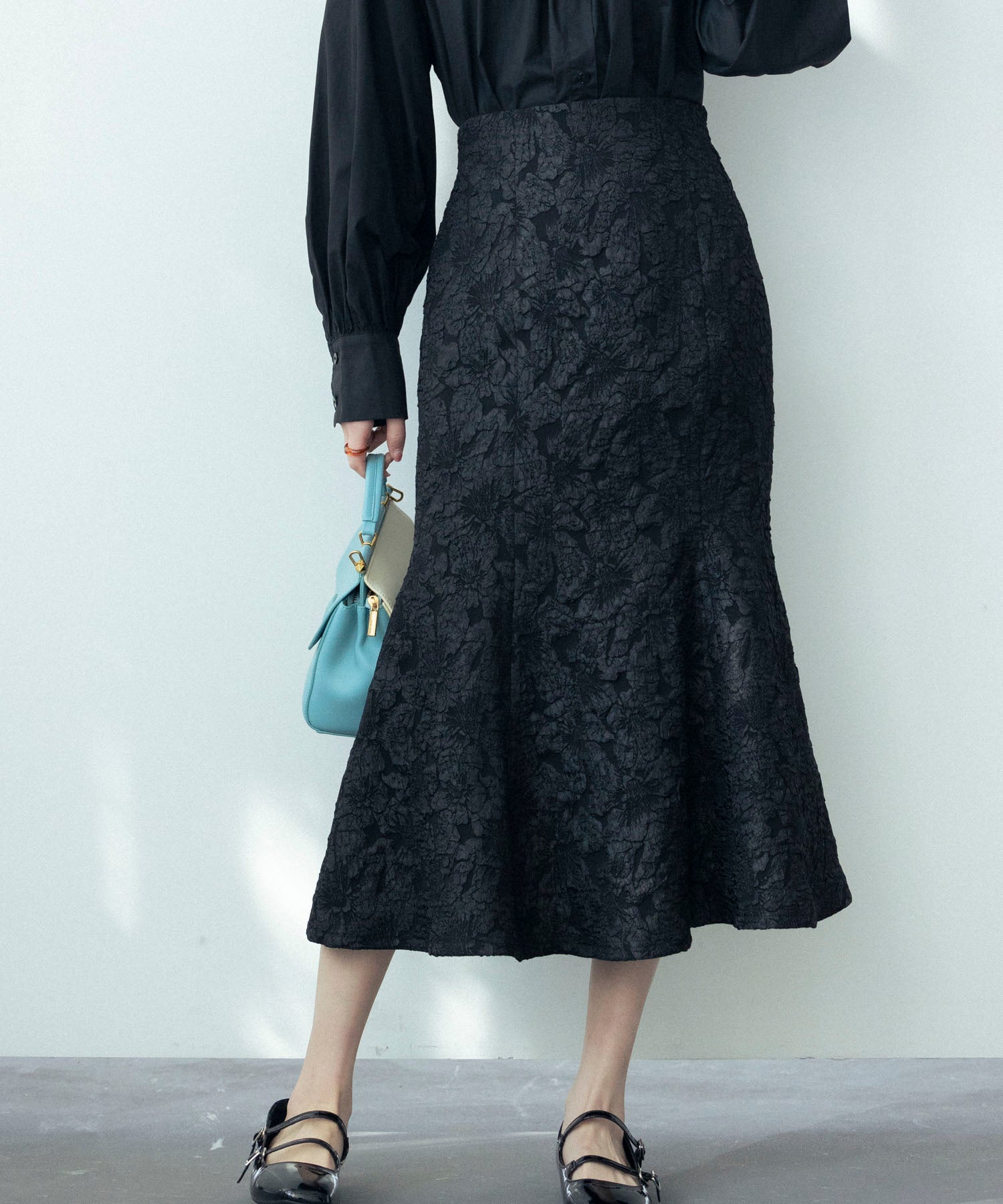 フクレジャガードマーメイドミモレ丈スカートsdp0188-102-8