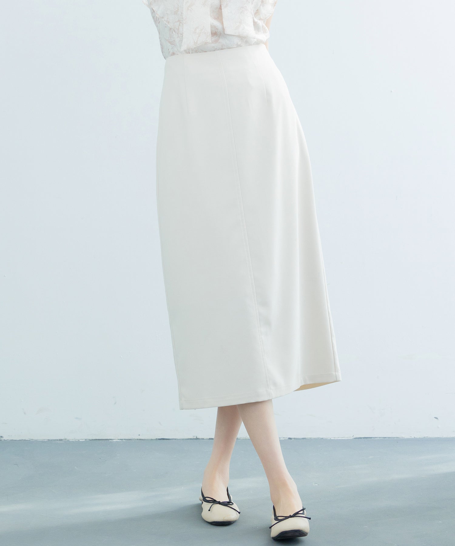 ハイウエスト仕様ミモレ丈スカートsdp0193-102-14