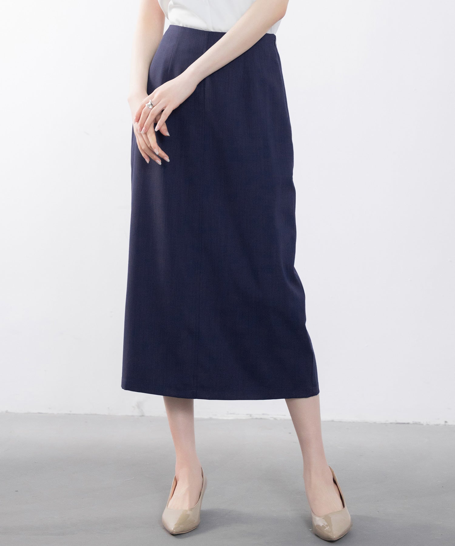ハイウエスト仕様ミモレ丈スカートsdp0193-102-16