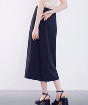 ハイウエスト仕様ミモレ丈スカートsdp0193 ネイビー