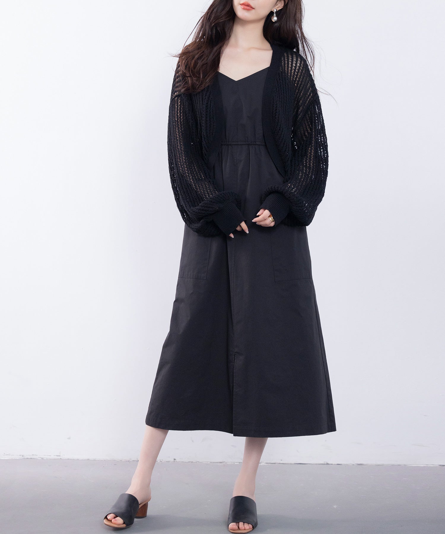 ドロストリボンVネックキャミワンピースsdp0194-103-8