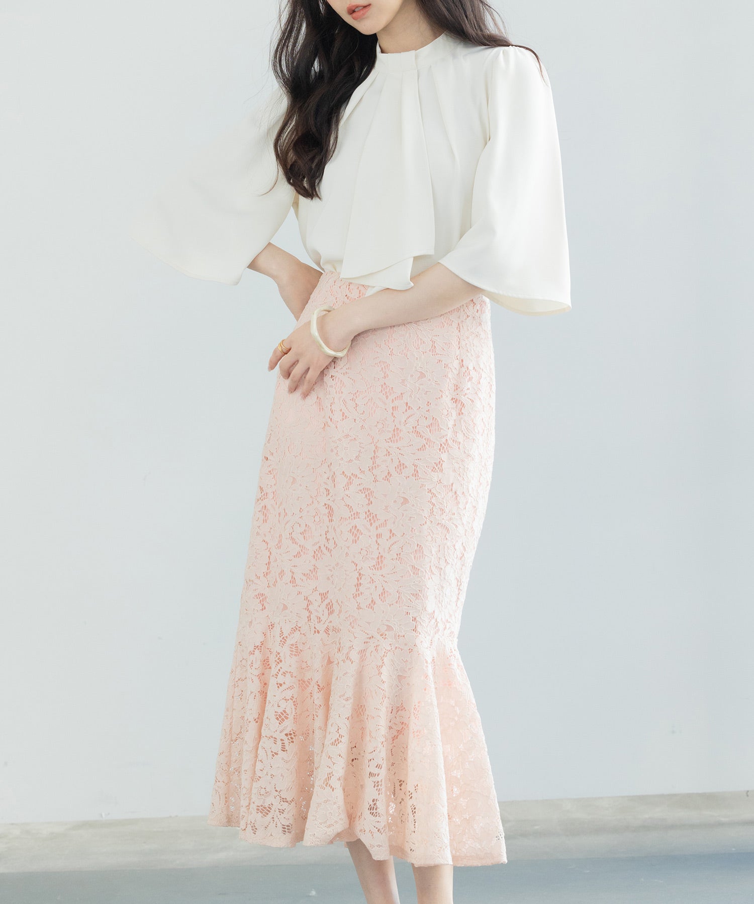 マーメイドス総レース生地スカートsdp0200 ピンク