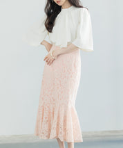 マーメイドス総レース生地スカートsdp0200 ピンク