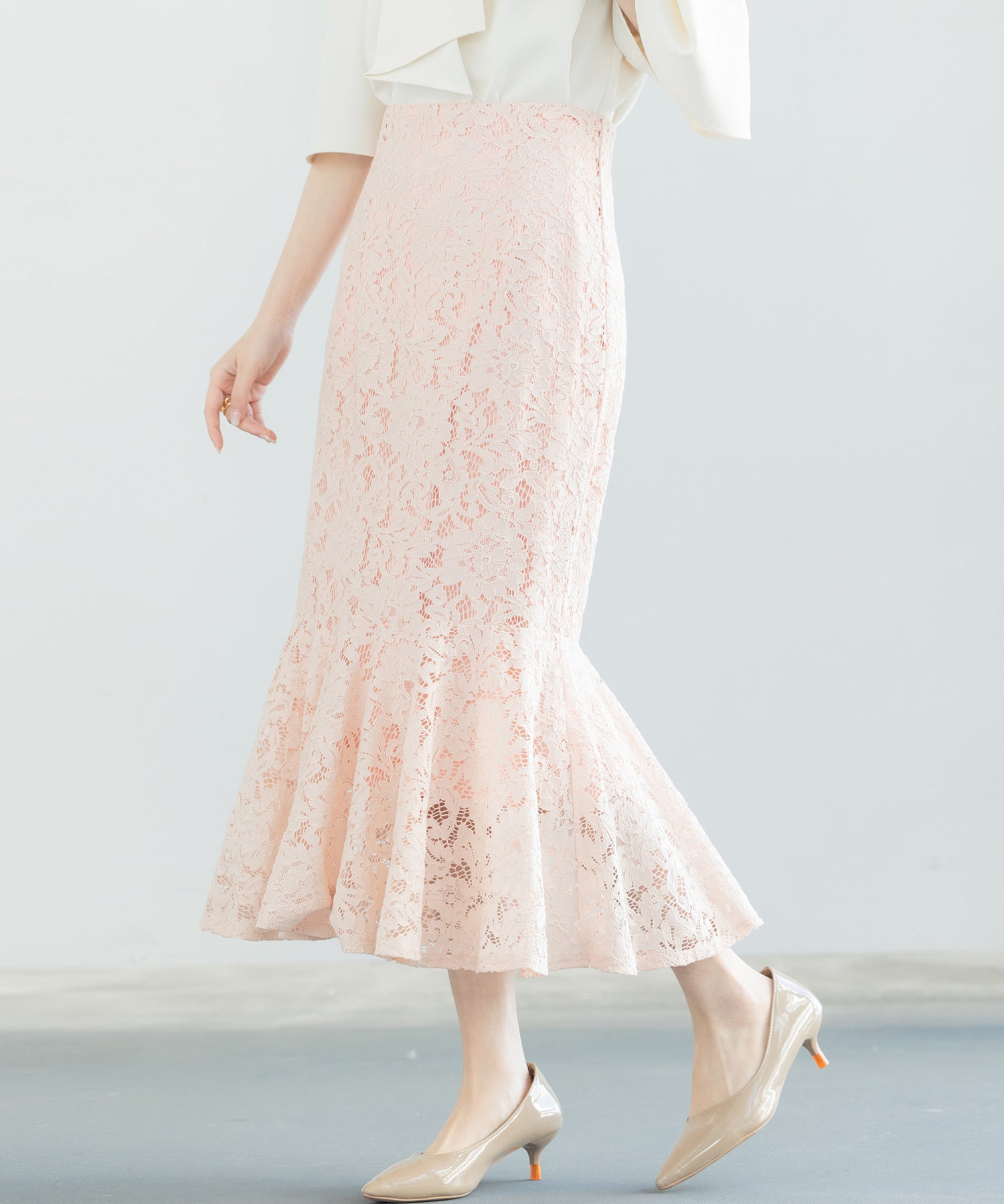 マーメイドス総レース生地スカートsdp0200 ピンク