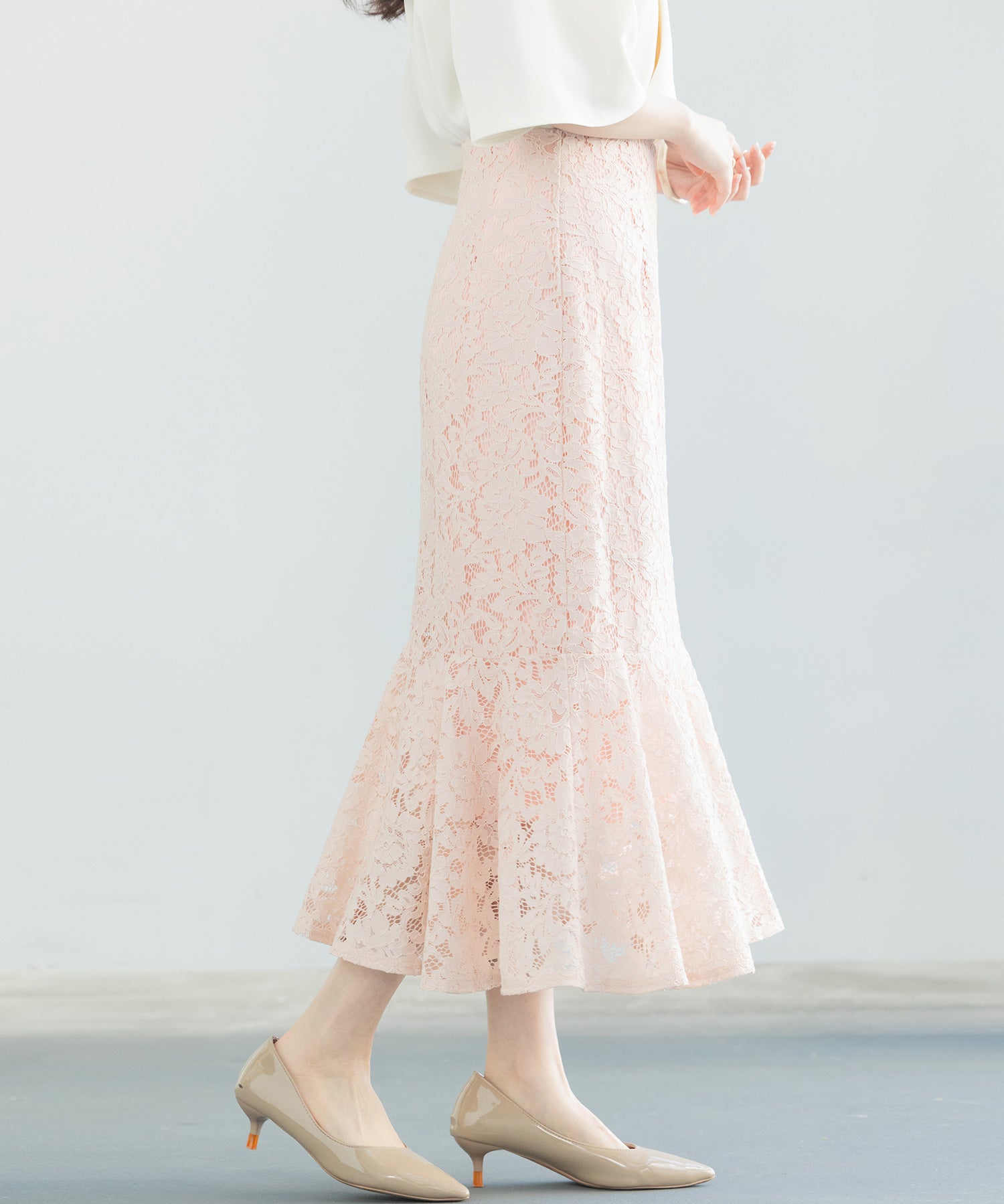 マーメイドス総レース生地スカートsdp0200 ピンク