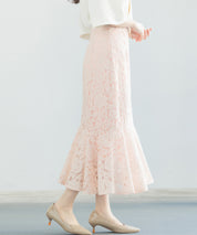 マーメイドス総レース生地スカートsdp0200 ピンク