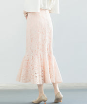 マーメイドス総レース生地スカートsdp0200 ピンク