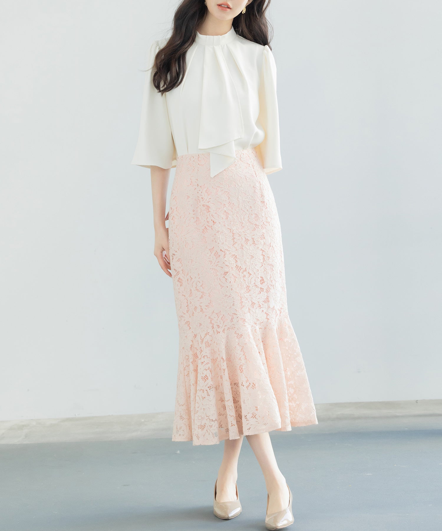 マーメイドス総レース生地スカートsdp0200 ピンク
