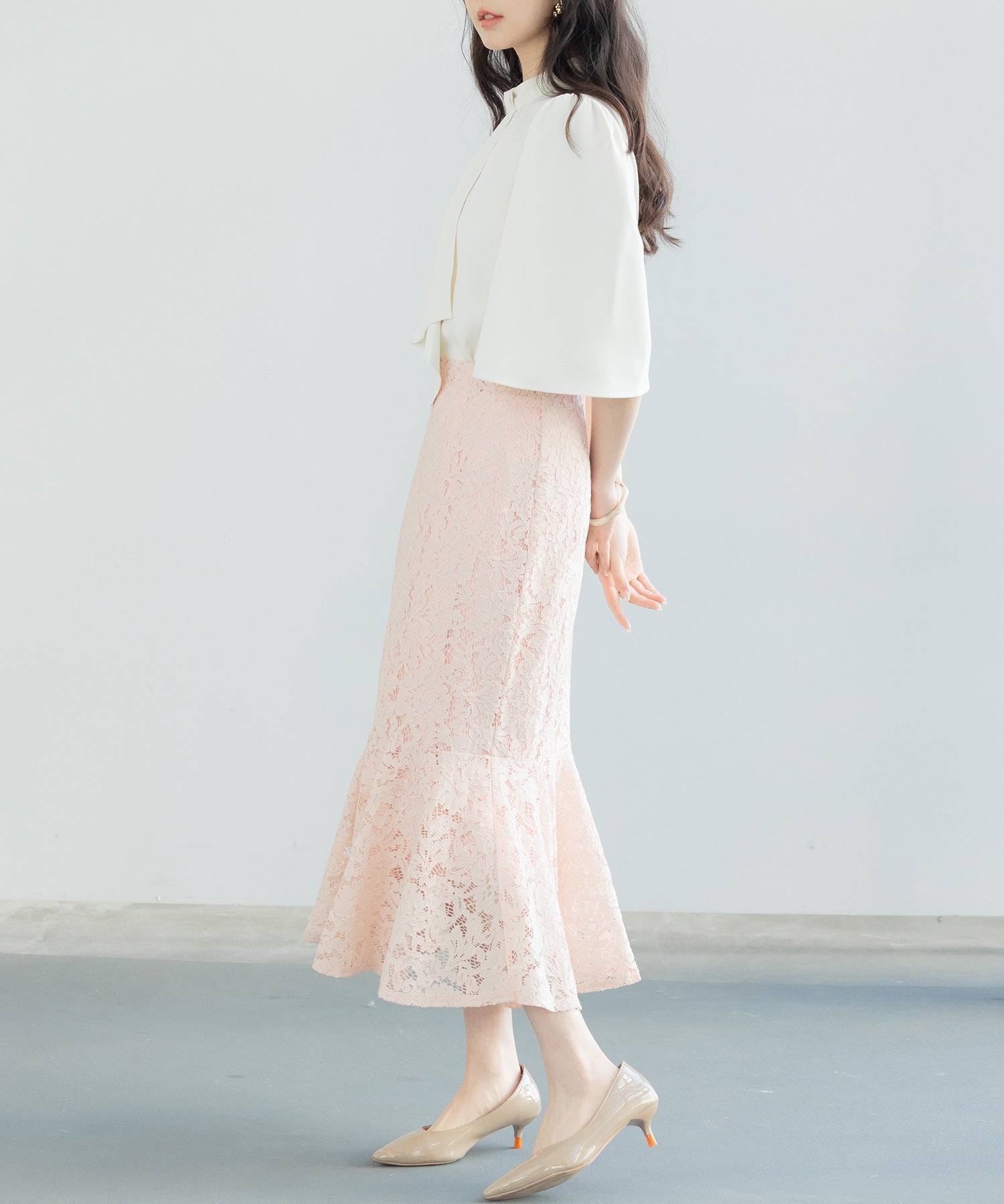 マーメイドス総レース生地スカートsdp0200 ピンク