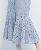 マーメイドス総レース生地スカートsdp0200 ブルー