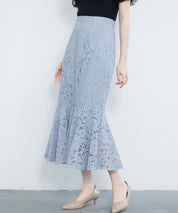 マーメイドス総レース生地スカートsdp0200 ブルー