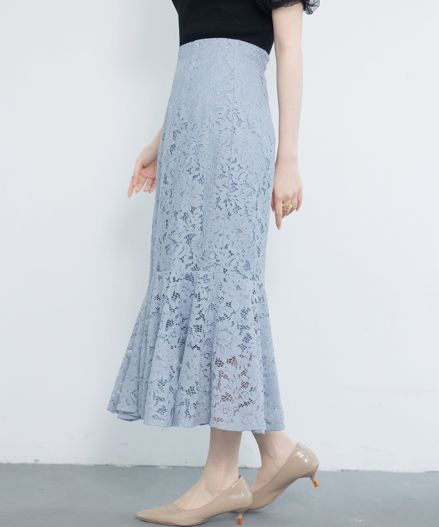 マーメイドス総レース生地スカートsdp0200 ブルー