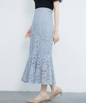 マーメイドス総レース生地スカートsdp0200 ブルー