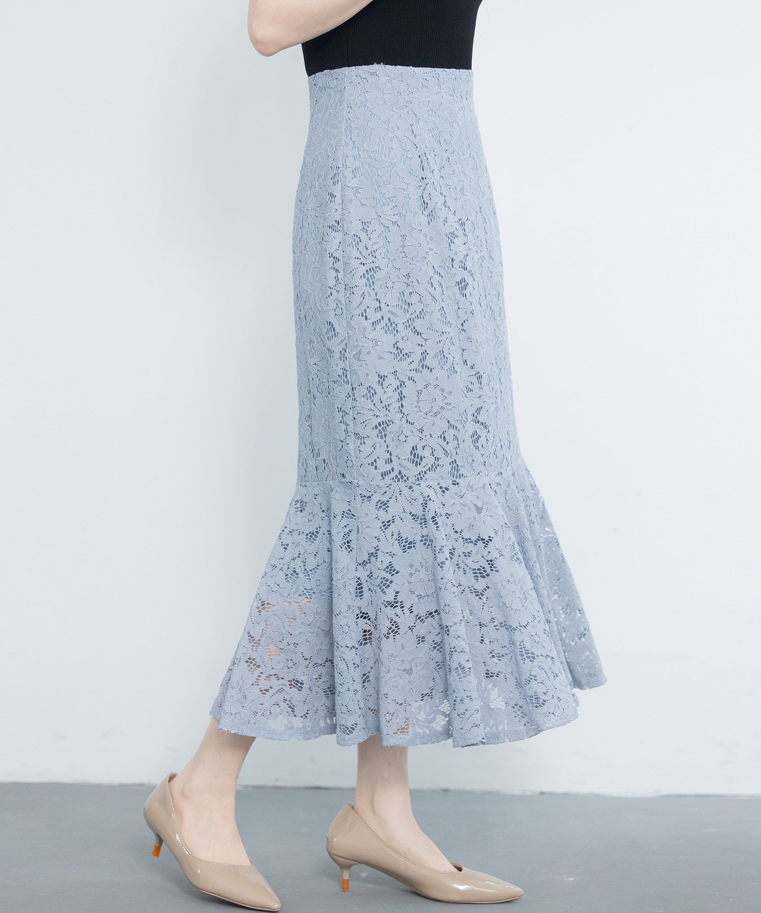 マーメイドス総レース生地スカートsdp0200 ブルー