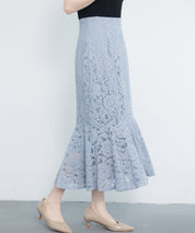 マーメイドス総レース生地スカートsdp0200 ブルー