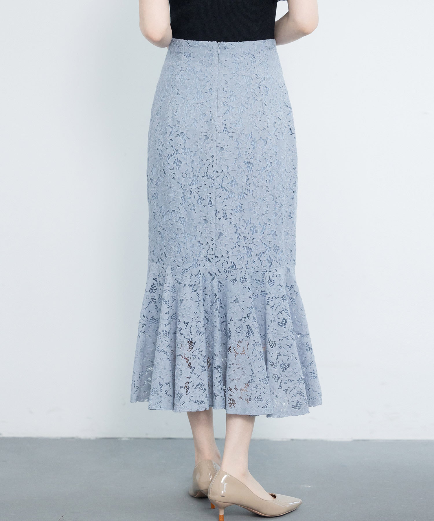 マーメイドス総レース生地スカートsdp0200 ブルー