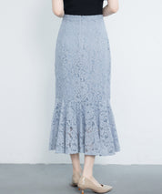 マーメイドス総レース生地スカートsdp0200 ブルー