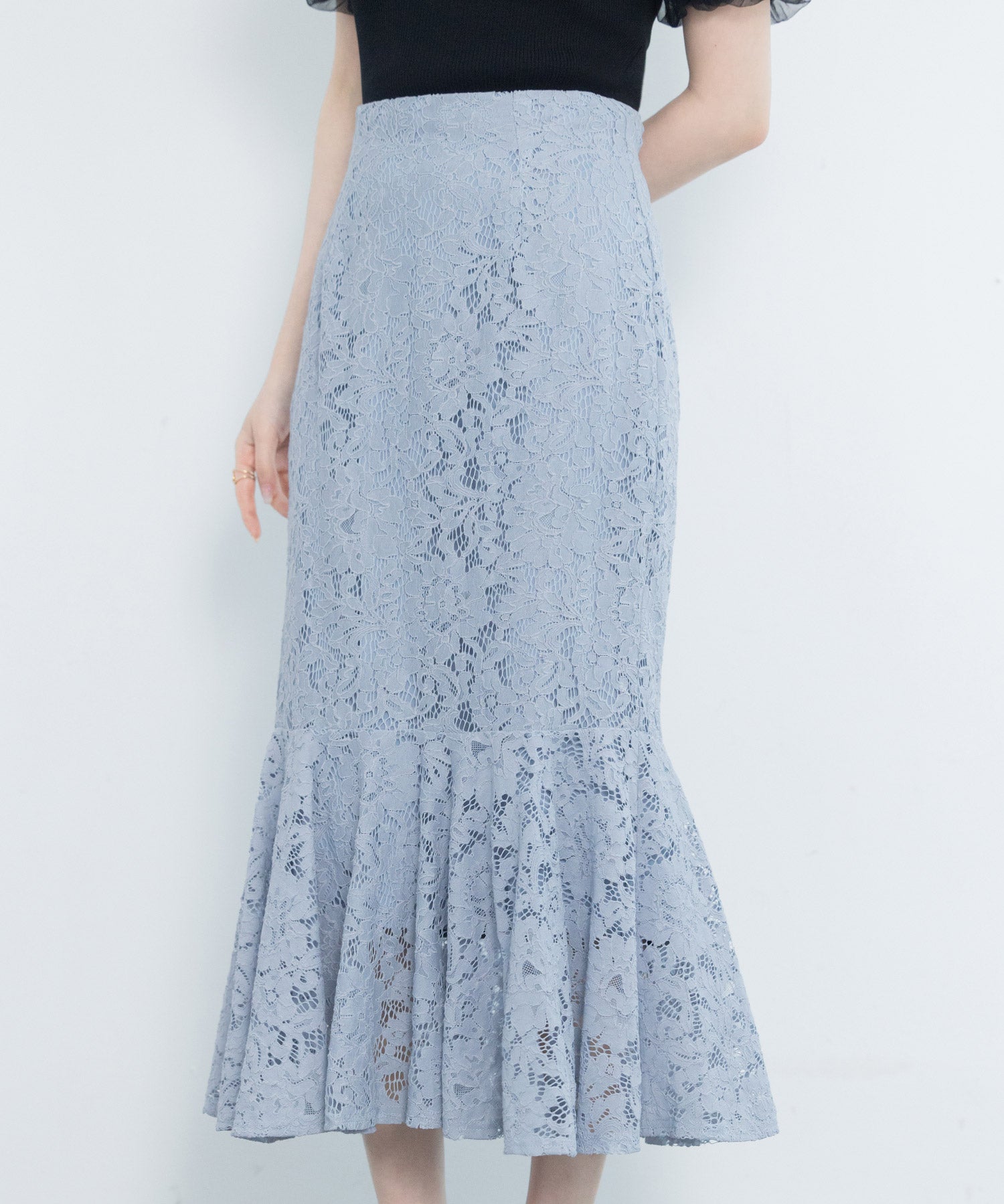 マーメイドス総レース生地スカートsdp0200 ブルー