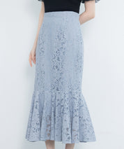 マーメイドス総レース生地スカートsdp0200 ブルー