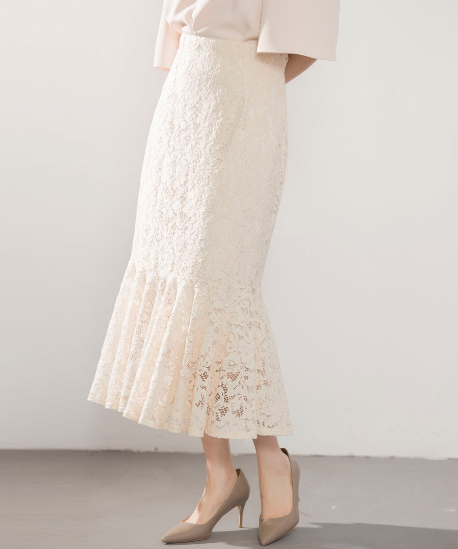 マーメイドス総レース生地スカートsdp0200 アイボリー