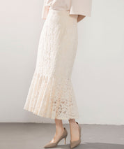 マーメイドス総レース生地スカートsdp0200 アイボリー