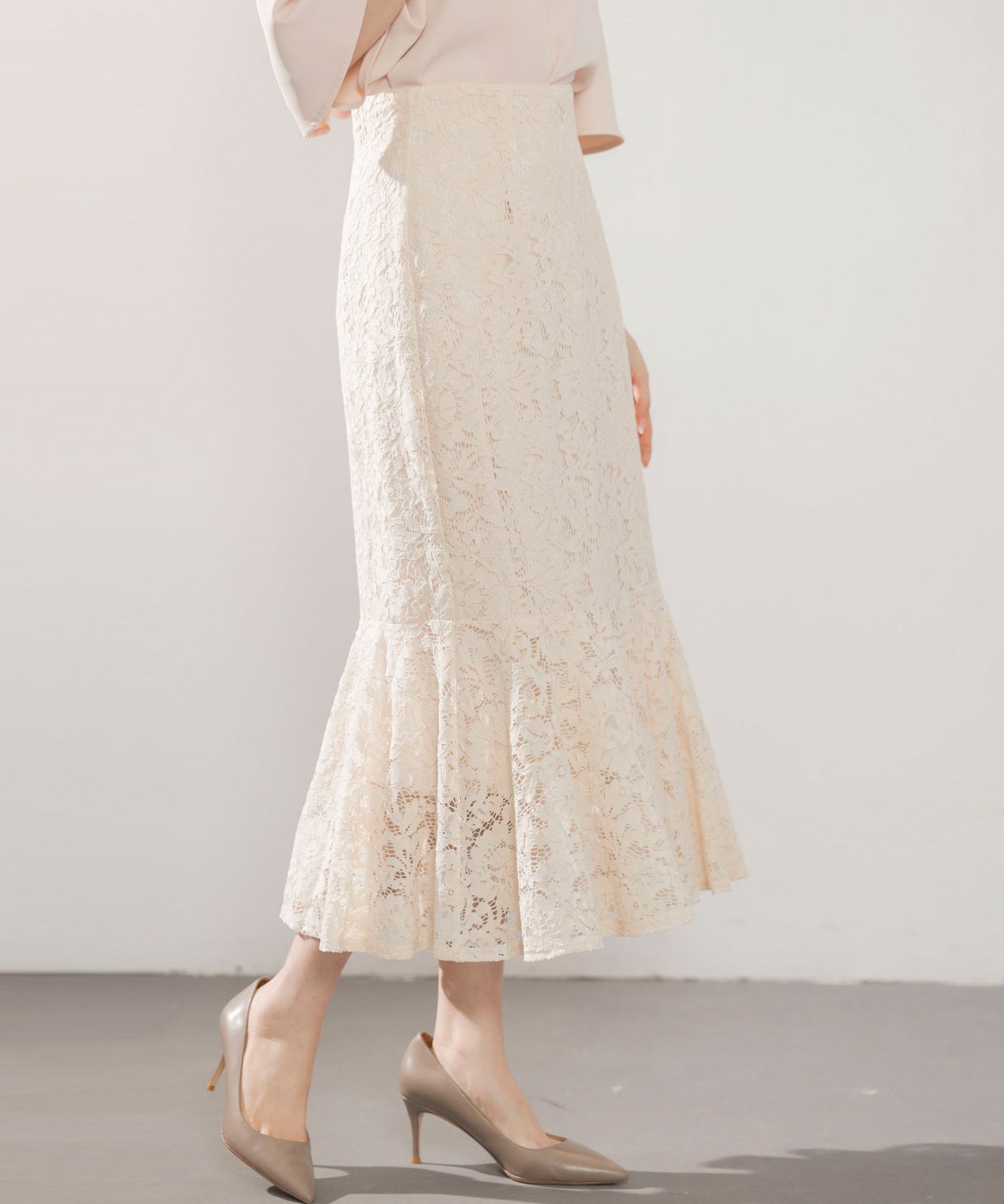 マーメイドス総レース生地スカートsdp0200 アイボリー