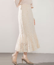 マーメイドス総レース生地スカートsdp0200 アイボリー