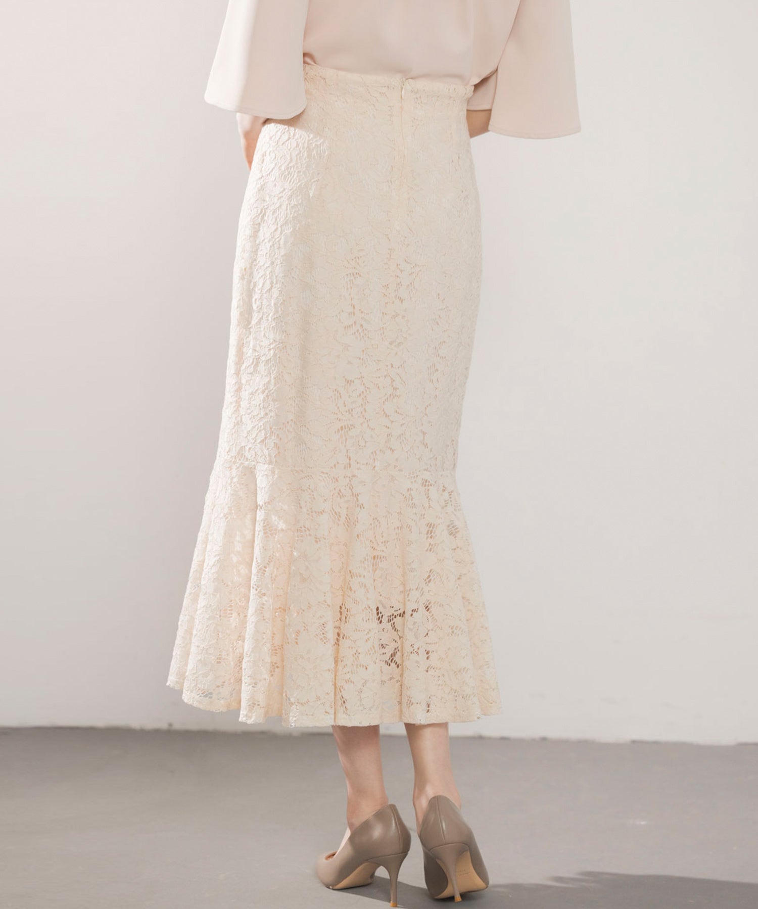 マーメイドス総レース生地スカートsdp0200 アイボリー