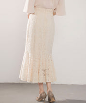 マーメイドス総レース生地スカートsdp0200 アイボリー