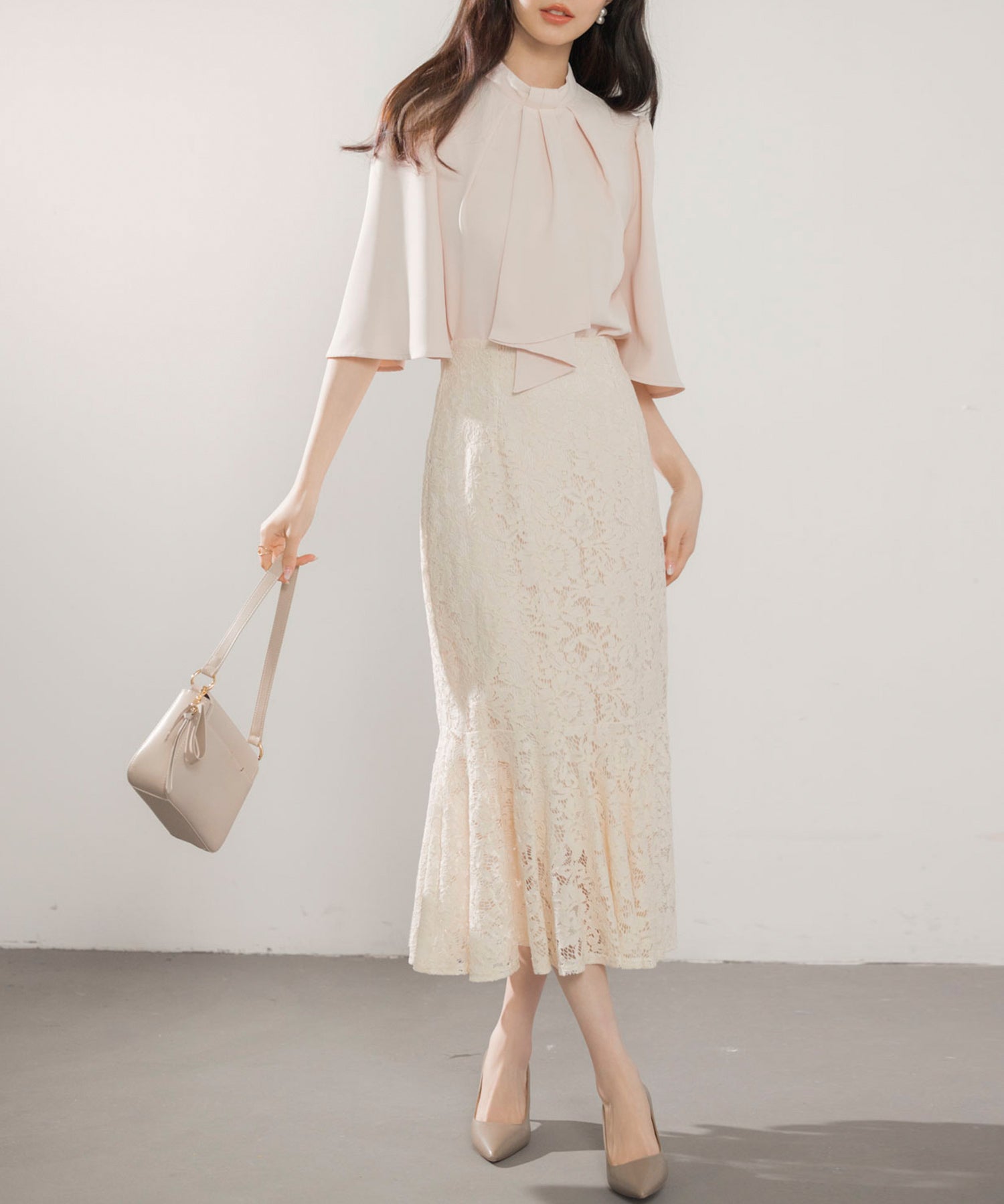 マーメイドス総レース生地スカートsdp0200 アイボリー