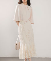 マーメイドス総レース生地スカートsdp0200 アイボリー