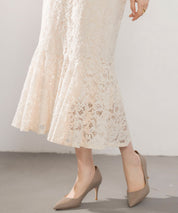 マーメイドス総レース生地スカートsdp0200 アイボリー