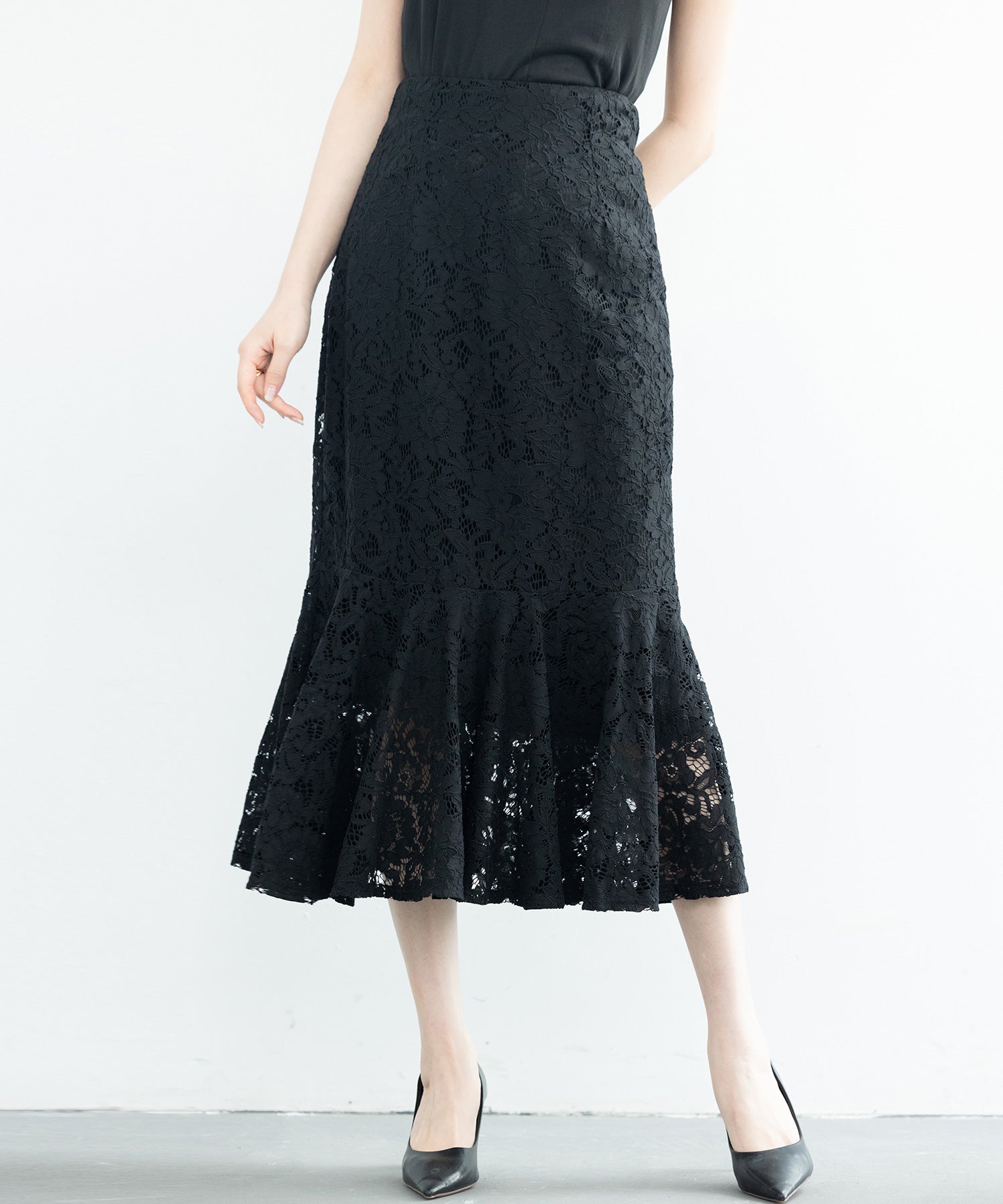 マーメイドス総レース生地スカートsdp0200-102-8