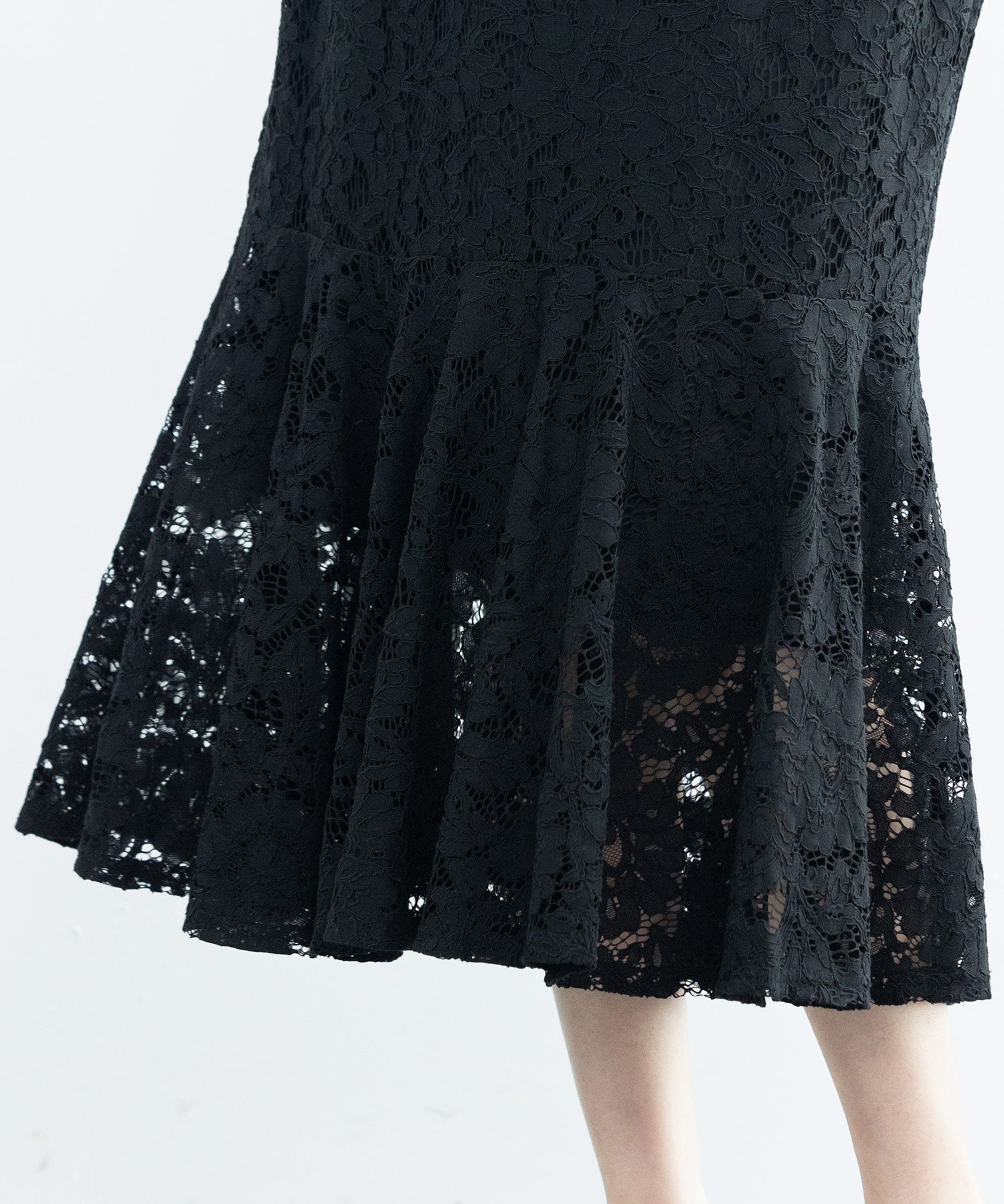 マーメイドス総レース生地スカートsdp0200 ブラック
