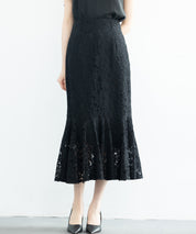 マーメイドス総レース生地スカートsdp0200 ブラック