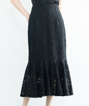 マーメイドス総レース生地スカートsdp0200 ブラック