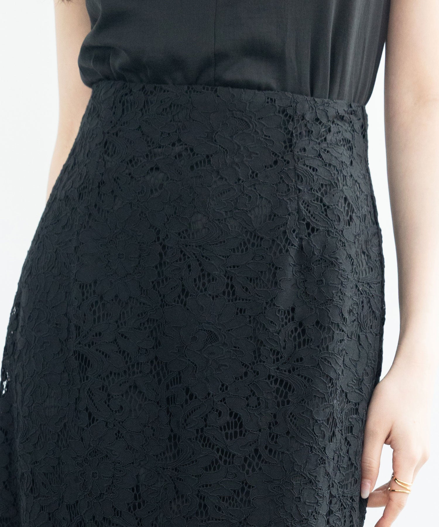 マーメイドス総レース生地スカートsdp0200 ブラック