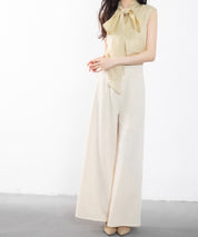 体型カバーハイウエストワイドパンツsdp0202 アイボリー
